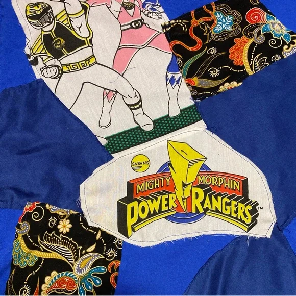 Power Rangers Patchwork T-Shirt Handmade One of One - Picture 6 of 7